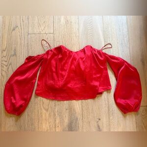 Chic Off-Shoulder Red Blouse